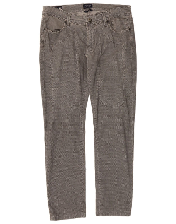 Jeckerson Herre Slim Casual Bukser W34 L29 Grå Bomuld