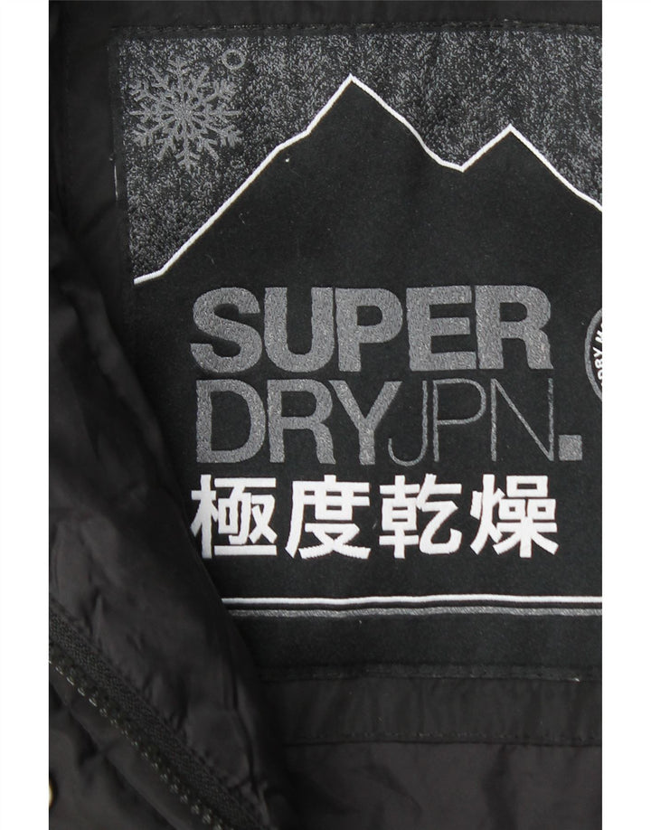 Superdry Polstret hættejakke til kvinder UK 14 Medium Sort Polyester