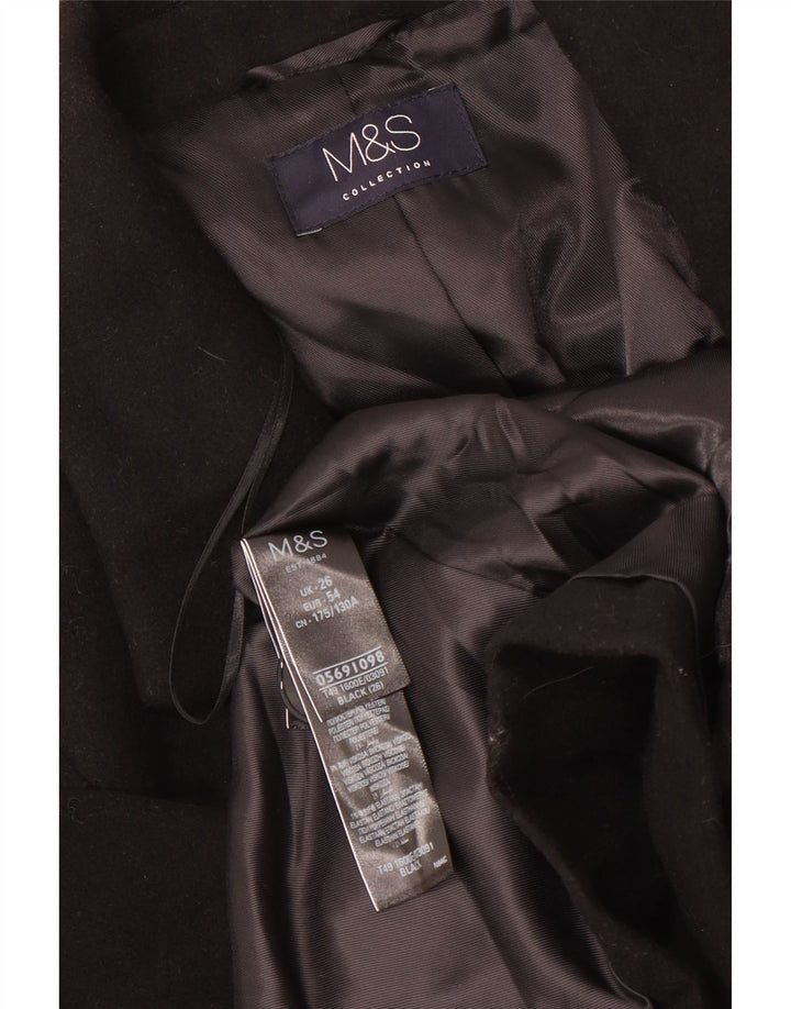 Marks & Spencer Dame Overfrakke UK 26 5XL Sort Polyester