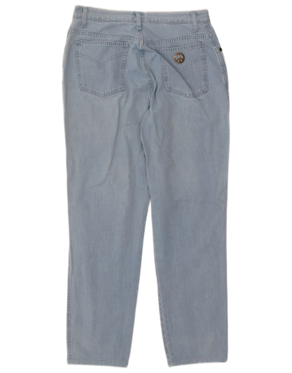 MOSCHINO Kvinder Højtaljede tilspidsede Jeans W33 L27 Blå Bomuld