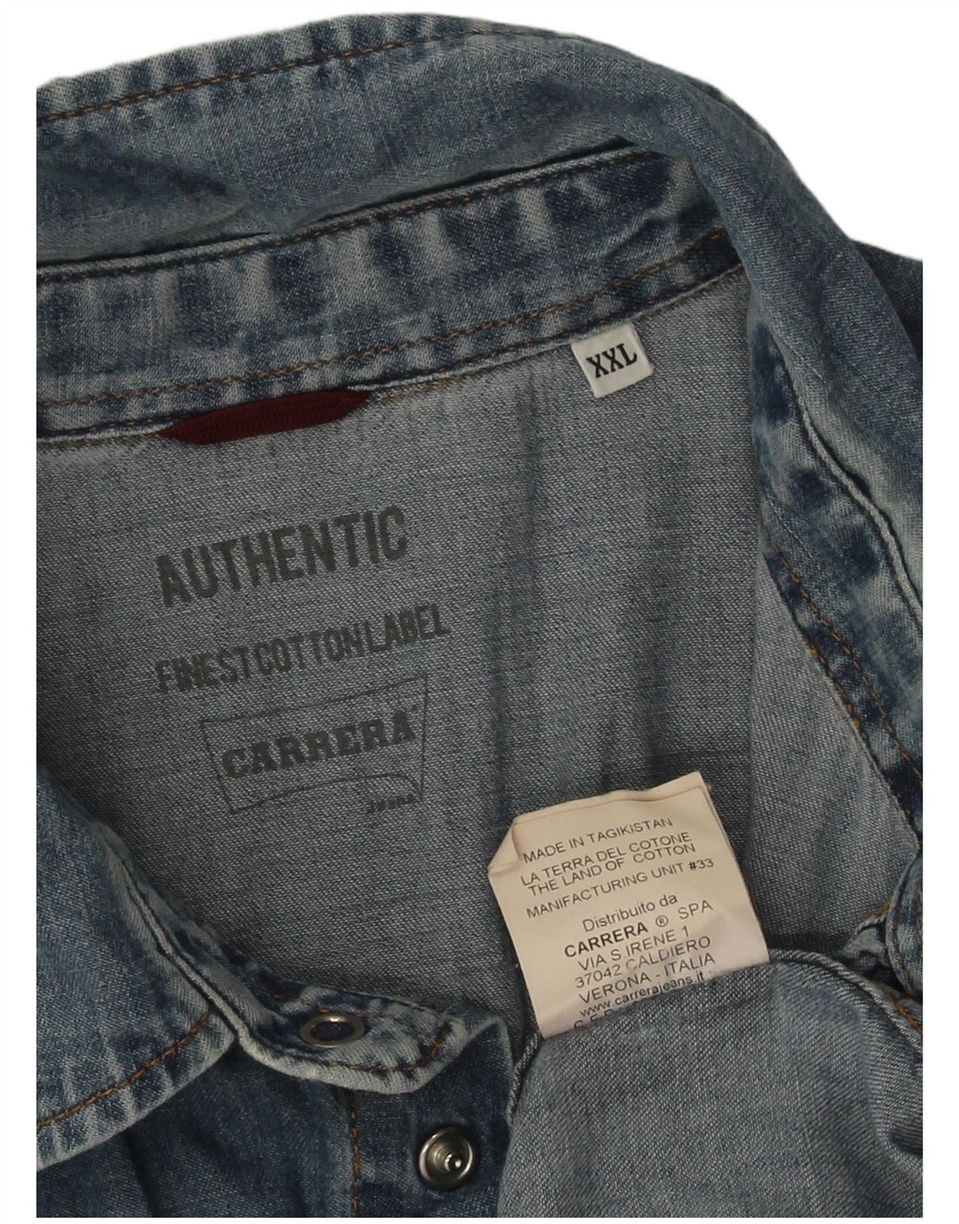 Carrera denimskjorte til mænd 2XL blå bomuld