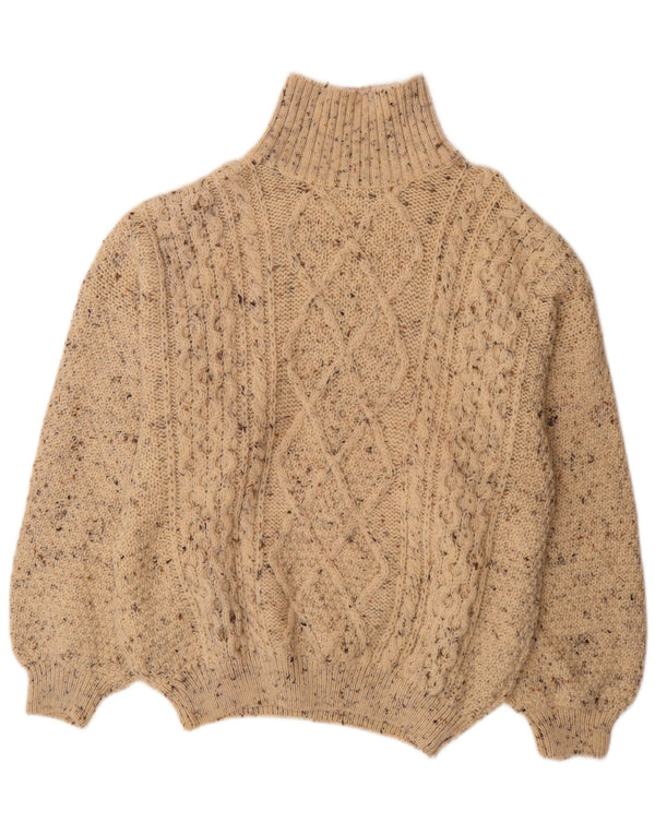 Vintage Herre rullehals sweater XL Beige Flecked New Wool