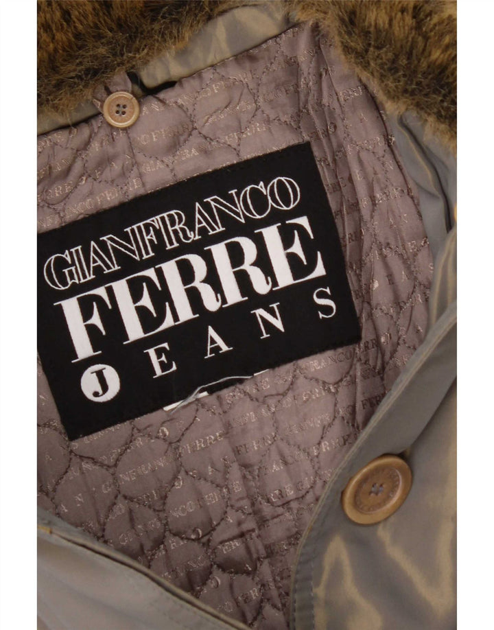 Gianfranco Ferre Trench Coat til kvinder UK 12 Medium Grå