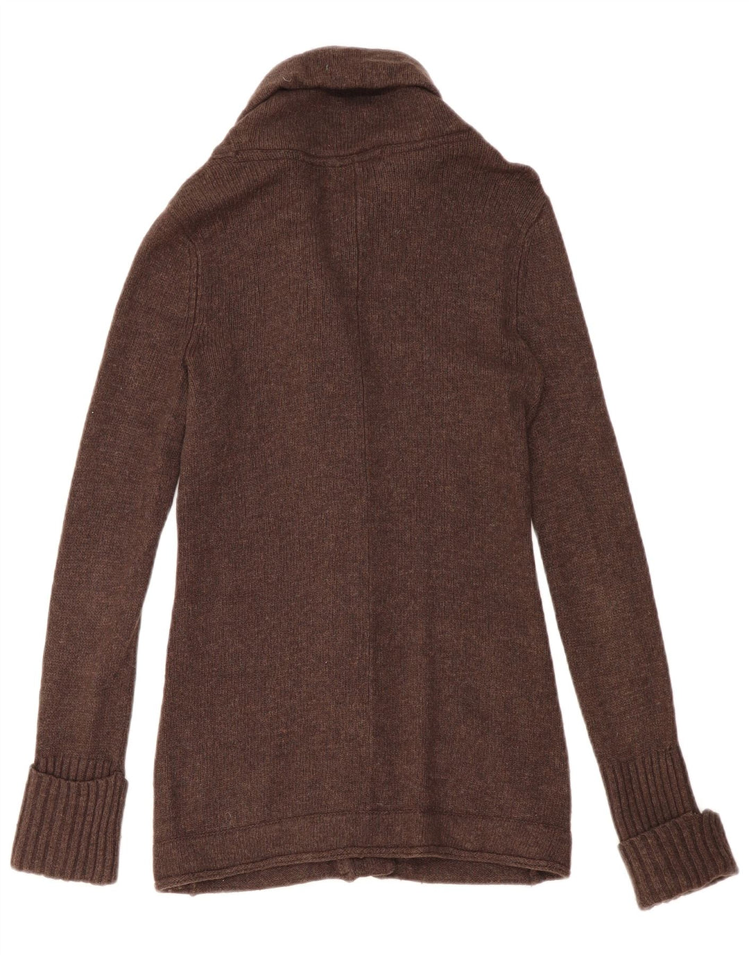 Eddie Bauer Dame Cardigan Sweater UK 12 Medium Brown Angora