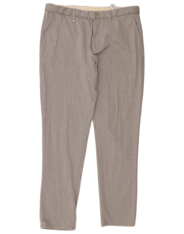 Zara Herre Slim Chino Bukser EU 44 Large W34 L30 Grå Bomuld