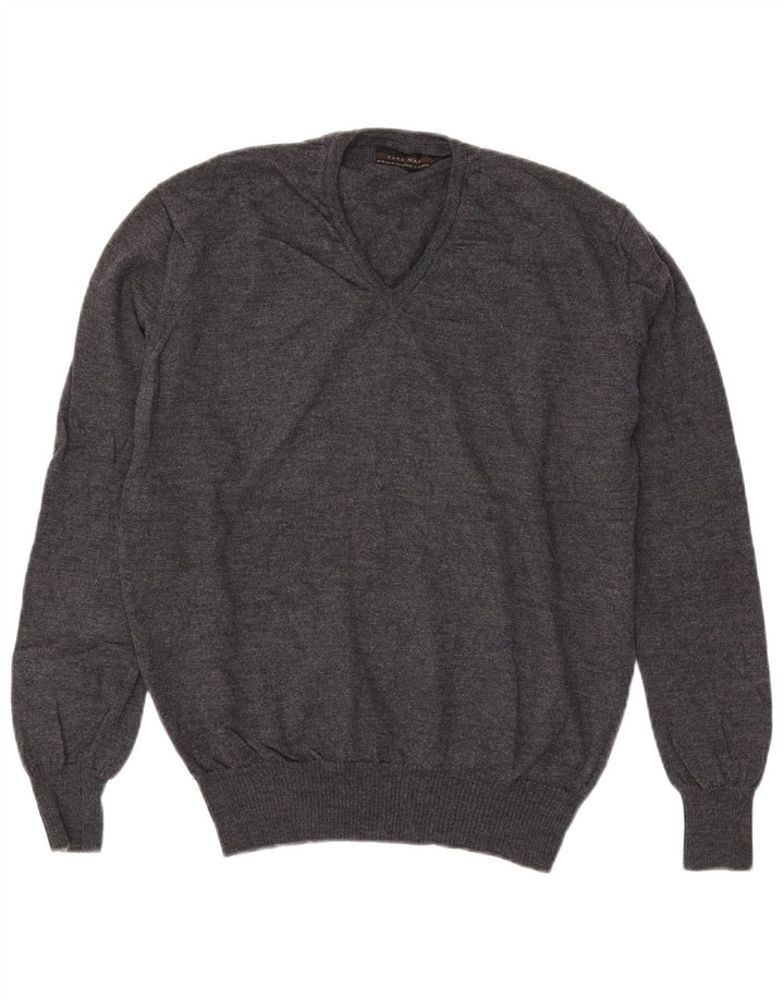 Zara Herre V-hals sweater XL Grå