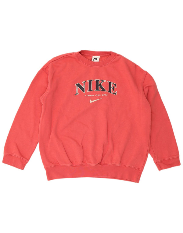 Nike Girls Graphic Relaxed Fit Sweatshirt Jumper 12-13 år Large Pink