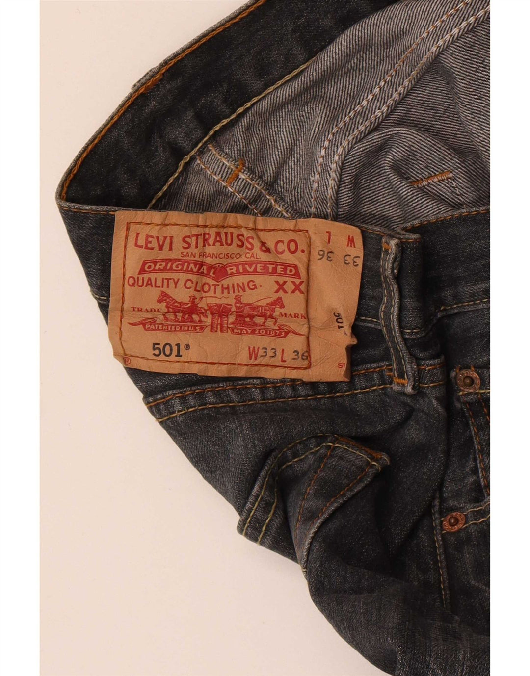 Levi's Herre 501 Straight Jeans W33 L30 Grå