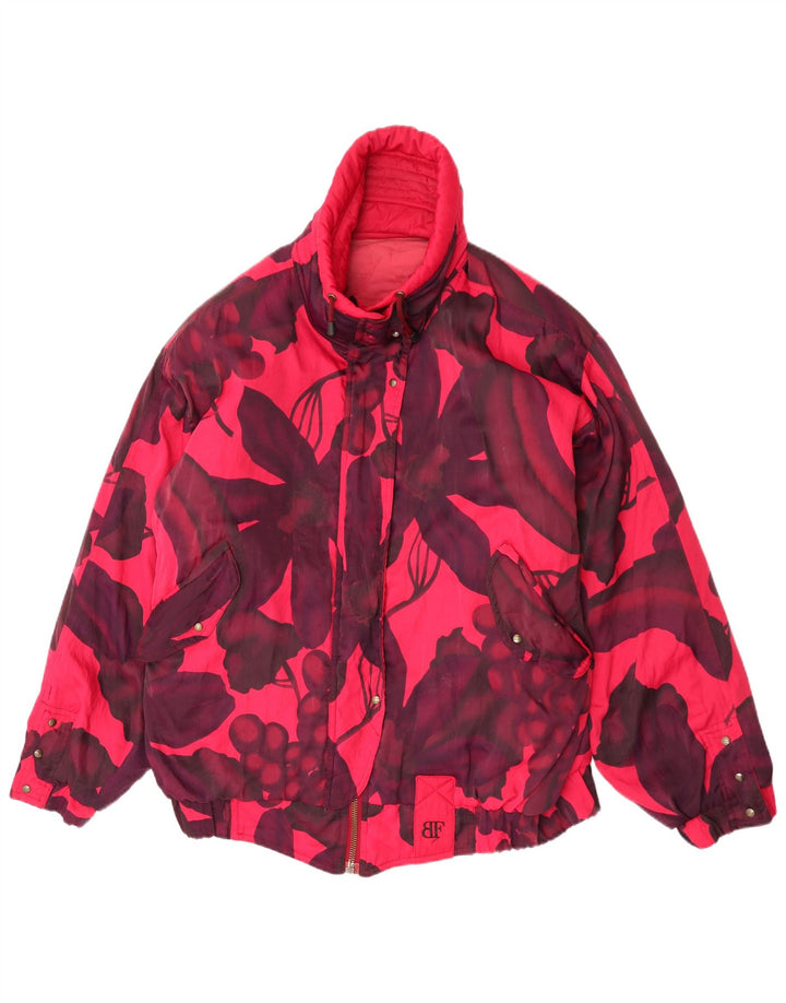 Belfe & Belfe Dame Oversized Skijakke UK 16 Large Pink Floral Nylon