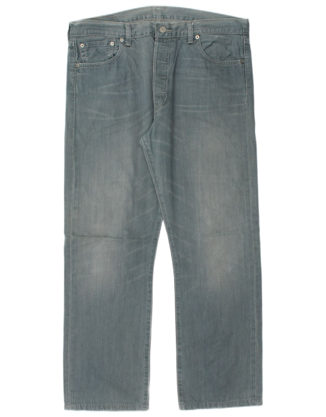 LEVI'S Herre 501 Straight Jeans W36 L29 Blå Bomuld