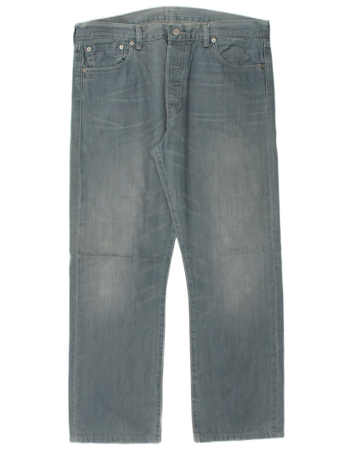 LEVI'S Herre 501 Straight Jeans W36 L29 Blå Bomuld