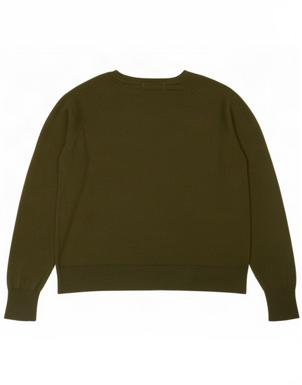 Zara Dame Boat Neck Jumper Sweater UK 14 Medium Khaki Viscose