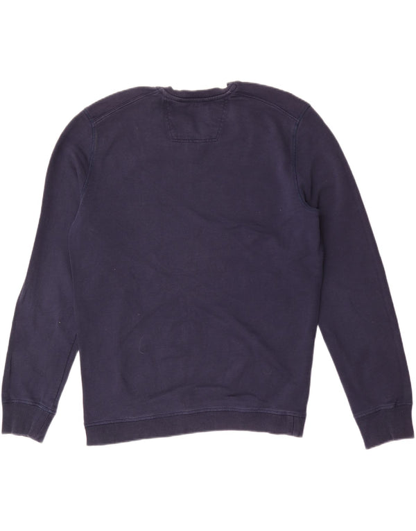 Calvin Klein Dame Grafisk Sweatshirt Jumper UK 16 Stor Marineblå Bomuld