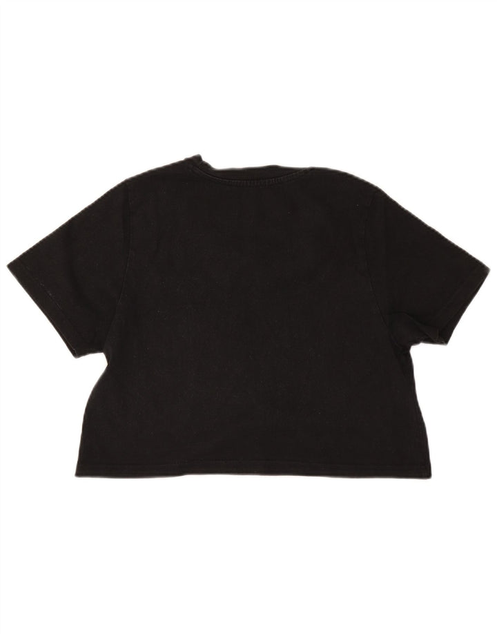 Dickies Dame Crop T-Shirt Top UK 12 Medium Sort Bomuld