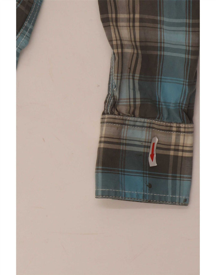 Superdry herreskjorte mellemblå plaid bomuld