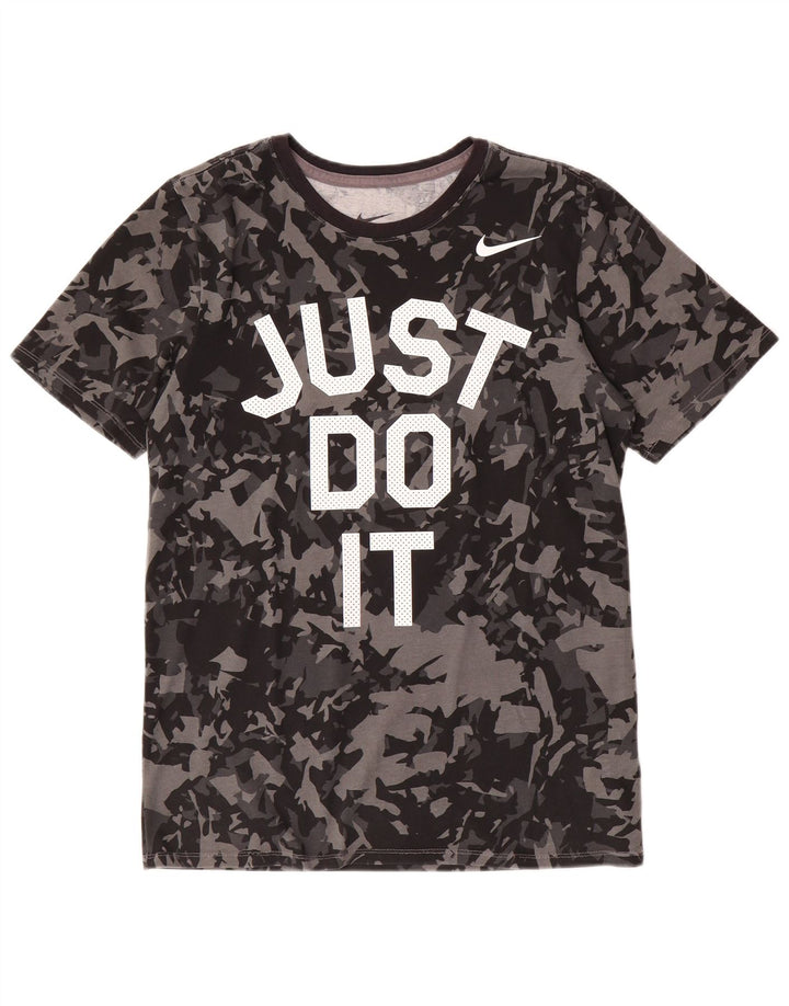 NIKE Herre Athletic Cut Grafisk T-shirt Top Lille sort Camouflage Bomuld