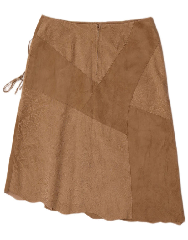 Vintage dame ruskindsnederdel IT 46 Large W30 Beige Læder