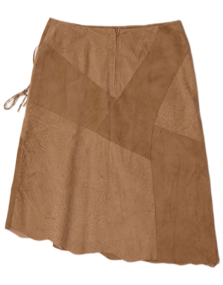 Vintage dame ruskindsnederdel IT 46 Large W30 Beige Læder