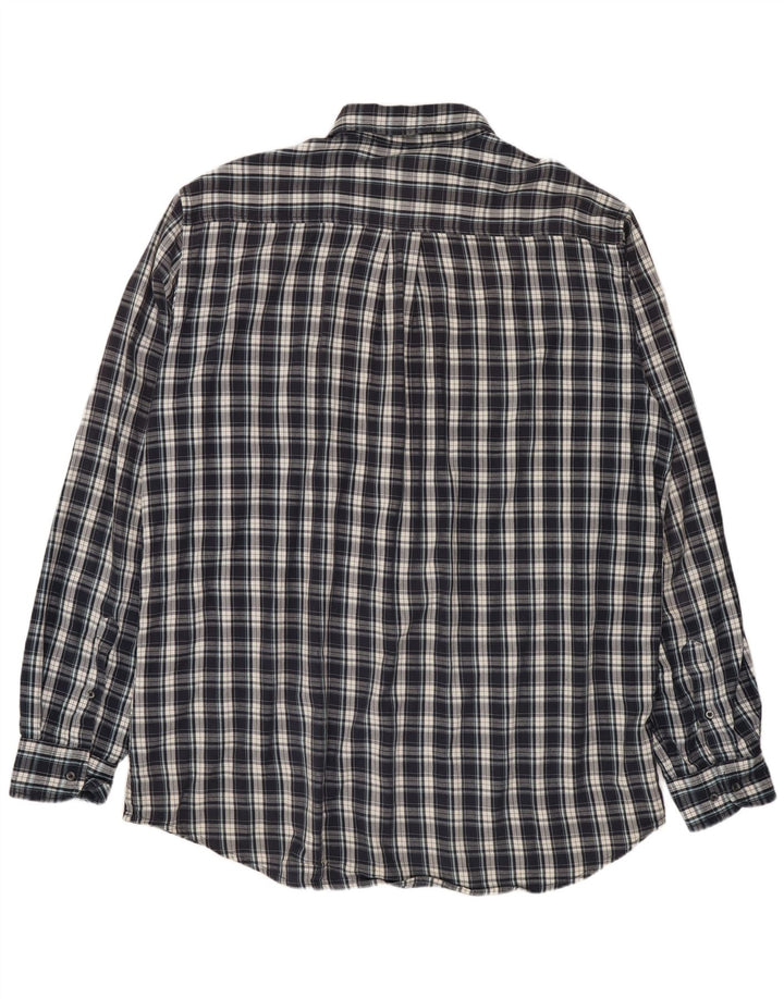 Kappa herre flannelskjorte 2XL marineblå ternet bomuld