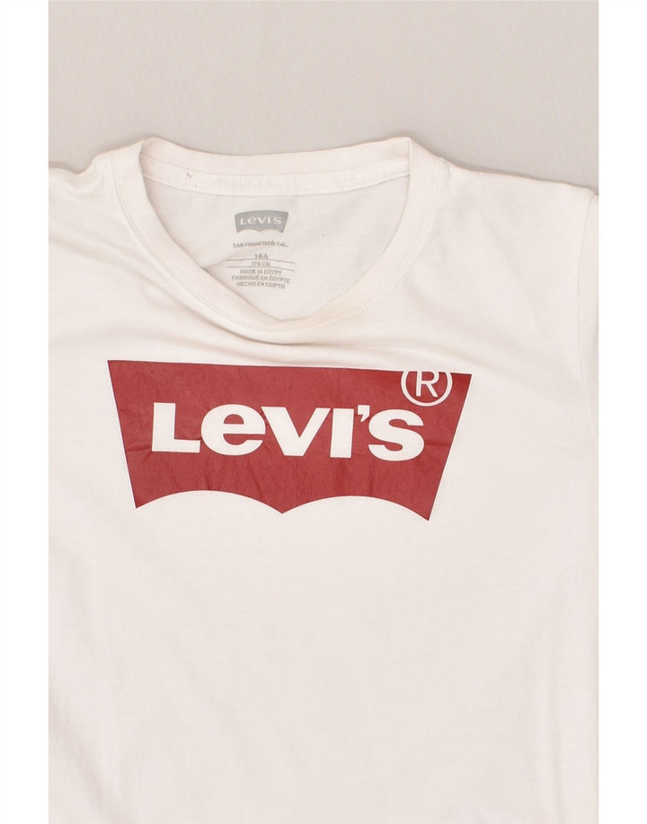 LEVI'S Boys Graphic T-Shirt Top 15-16 Years White Cotton | Vintage Levi's | Thrift | Second-Hand Levi's | Used Clothing | Messina Hembry 