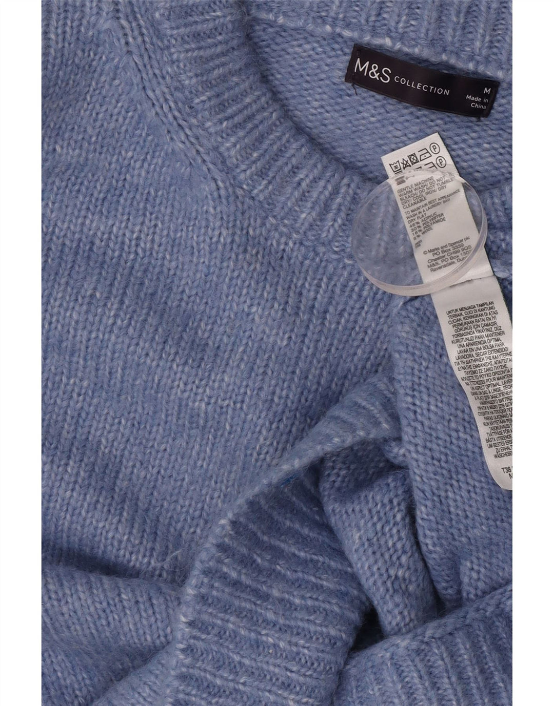 Marks & Spencer dame sweater med rund hals i overstørrelse UK 14 Medium Blue