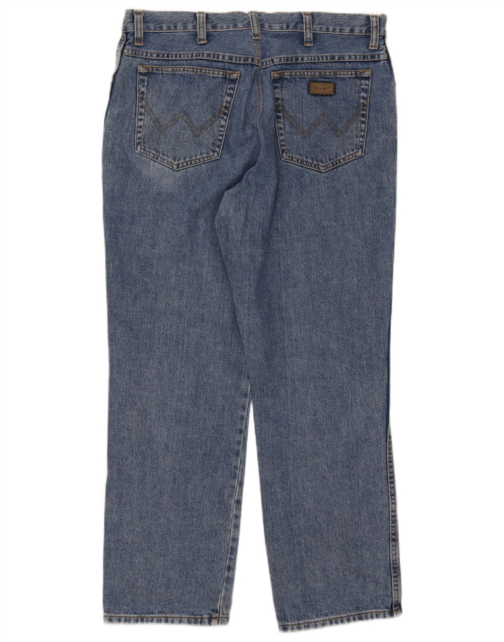 Wrangler Herre Texas Straight Jeans W38 L30 Blå Bomuld
