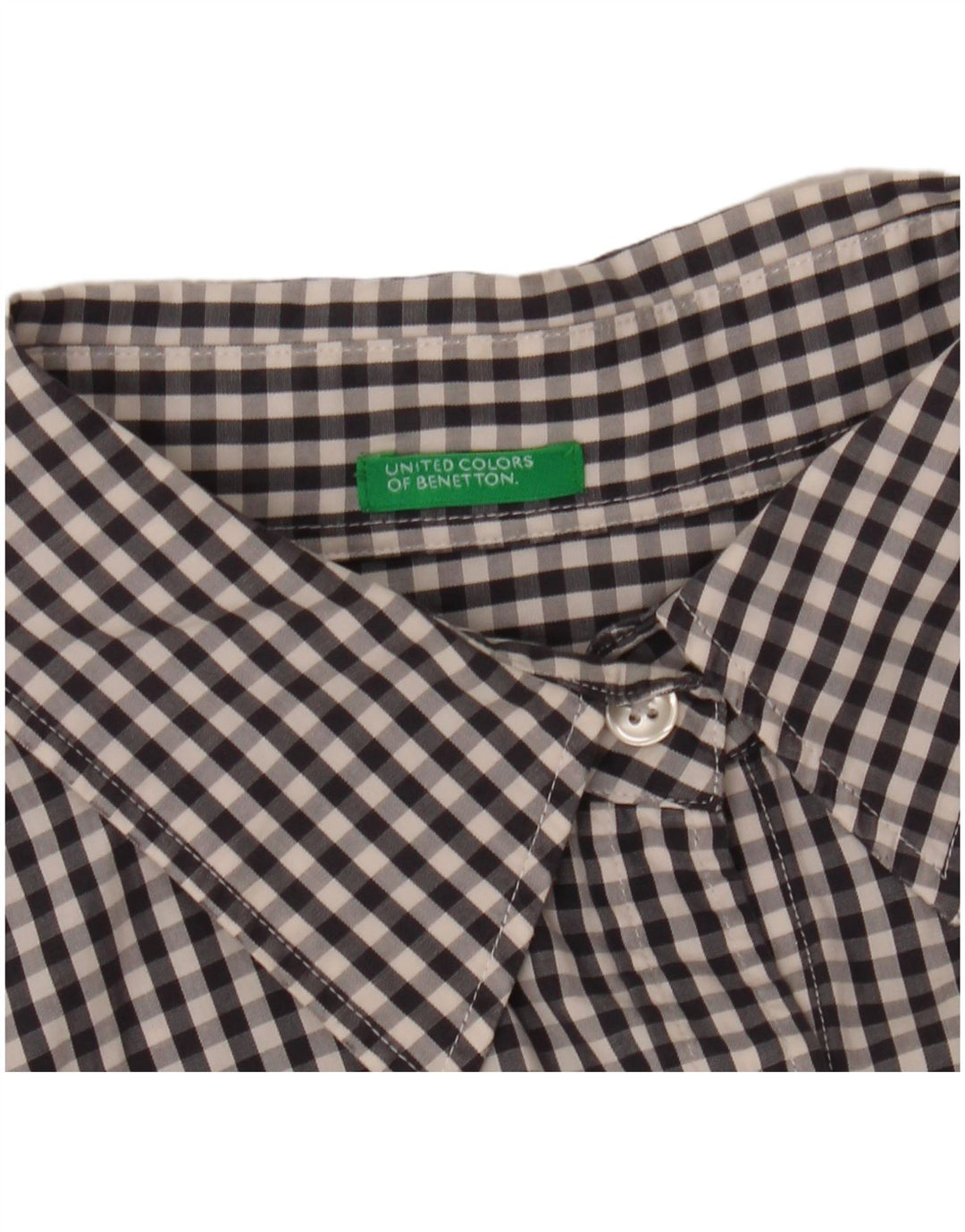 BENETTON Womens Shirt UK 16 Large Grey Gingham