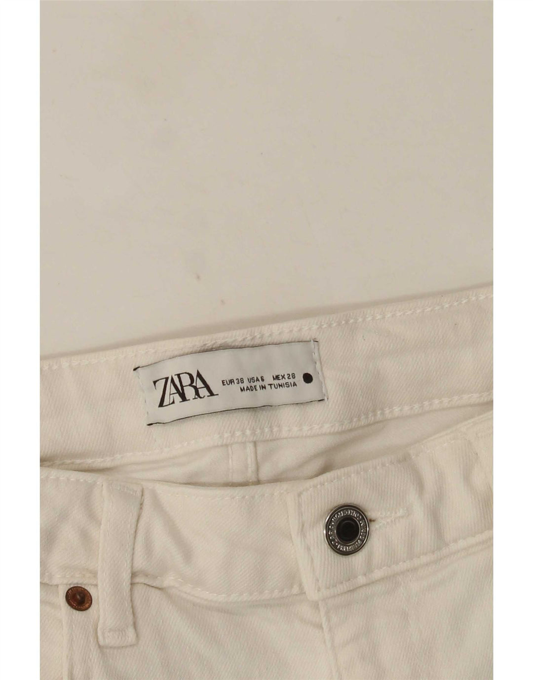Zara Dame Højtaljede Flared Jeans EU 38 Small W28 L31 White