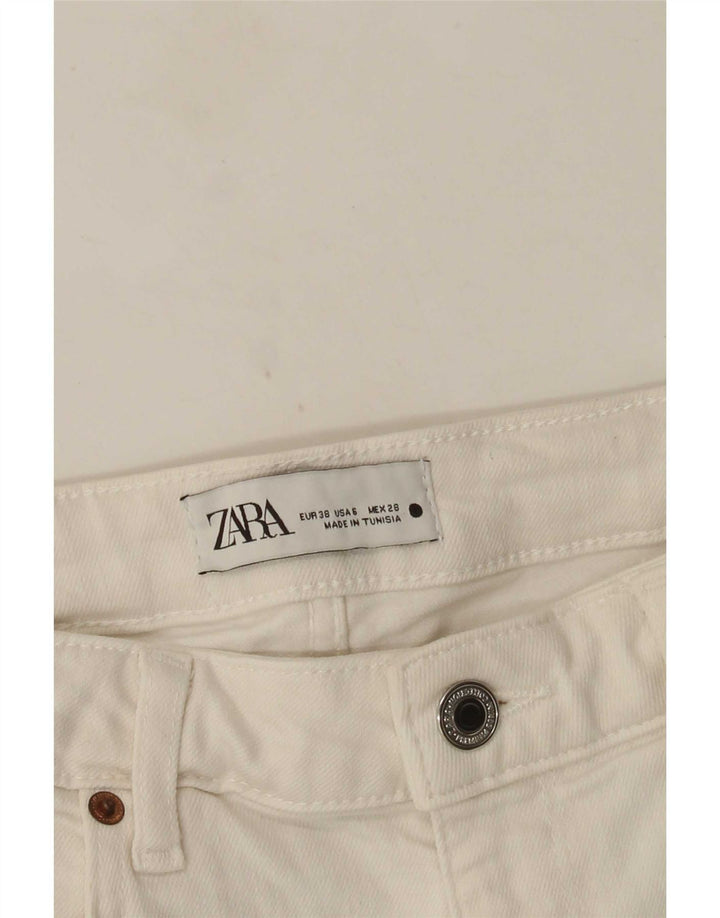 Zara Dame Højtaljede Flared Jeans EU 38 Small W28 L31 White