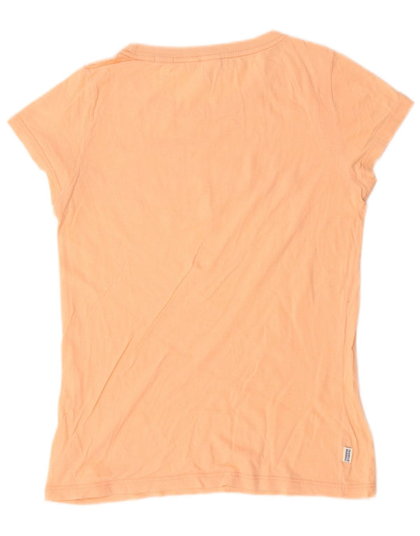 Franklin Marshall Dame Grafisk T-Shirt Top UK 10 Small Beige