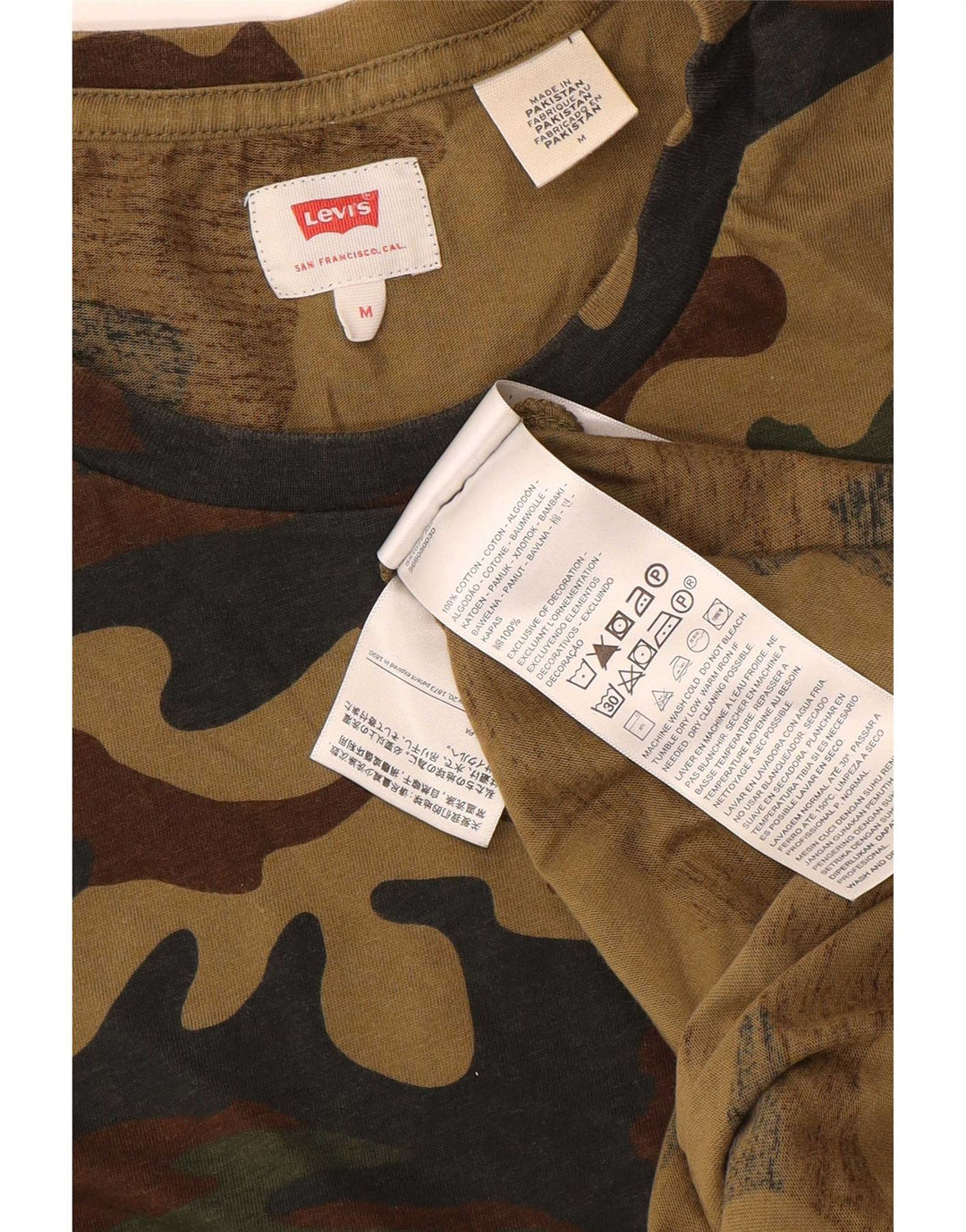 Levi's Herre T-shirt Top Medium Flerfarvet Camouflage Bomuld