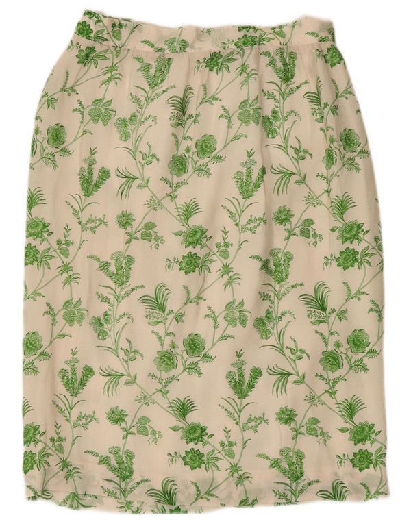 Vintage lige nederdel til kvinder W28 Medium White Floral