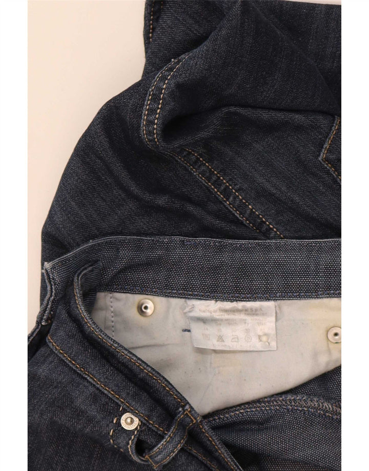 Roccobarocco Dame Straight Jeans W32 L29 Marineblå Bomuld