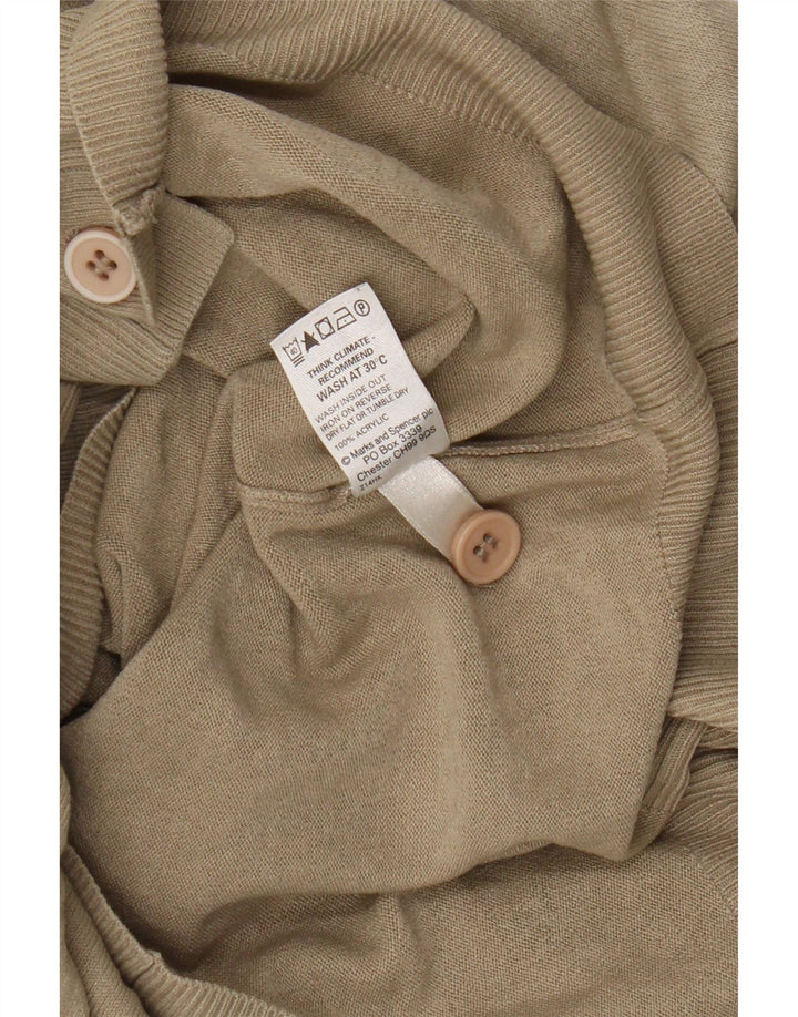 Marks & Spencer Dame Blue Harbor Cardigan Sweater UK 12 Medium Beige