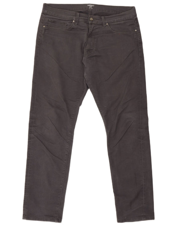 Carhartt Herre Slim Fit Straight Jeans W36 L32 Grå Bomuld