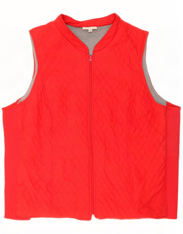 Marks & Spencer Womens Autograph Quiltet Gilet UK 24 4XL Rød Polyester