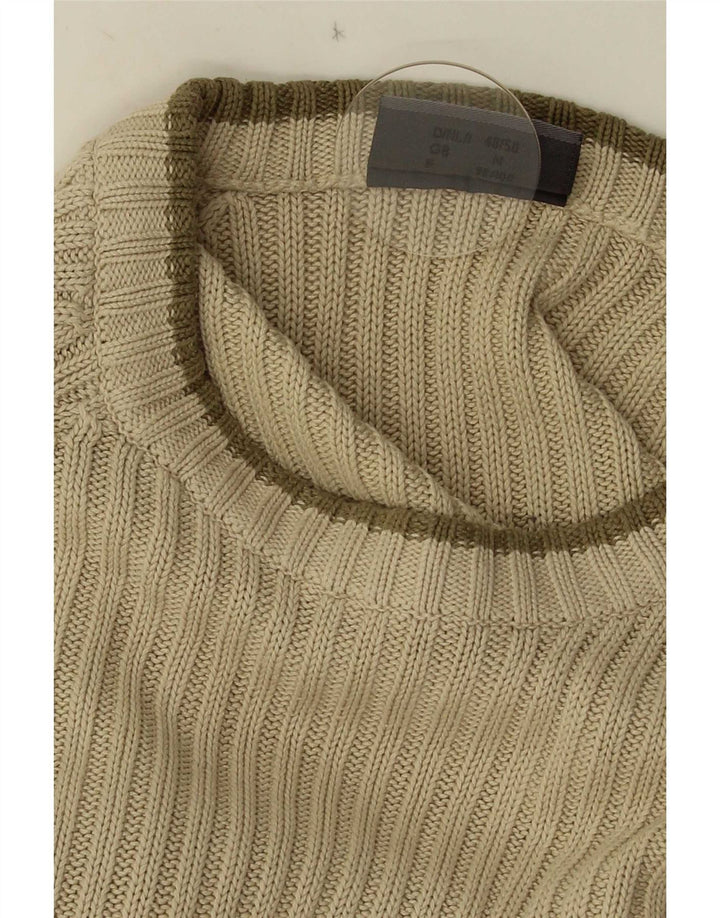 Vintage Herre Boat Neck Jumper Sweater Medium Grøn stribet