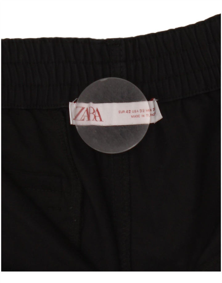 Zara Herre Cargo Shorts EU 42 Large W32 Sort Bomuld