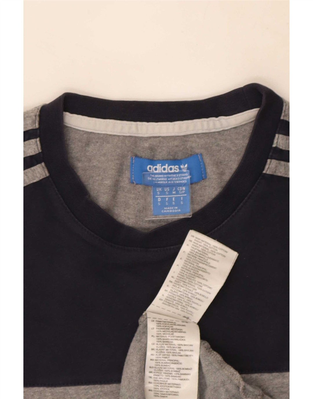 Adidas Herre T-Shirt Top Lille Grå Colourblock Bomuld
