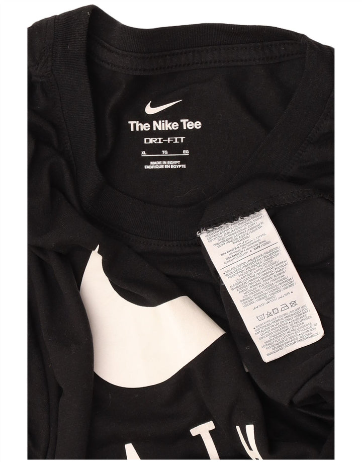 Nike Herre Dri Fit Grafisk T-Shirt Top XL Sort Polyester
