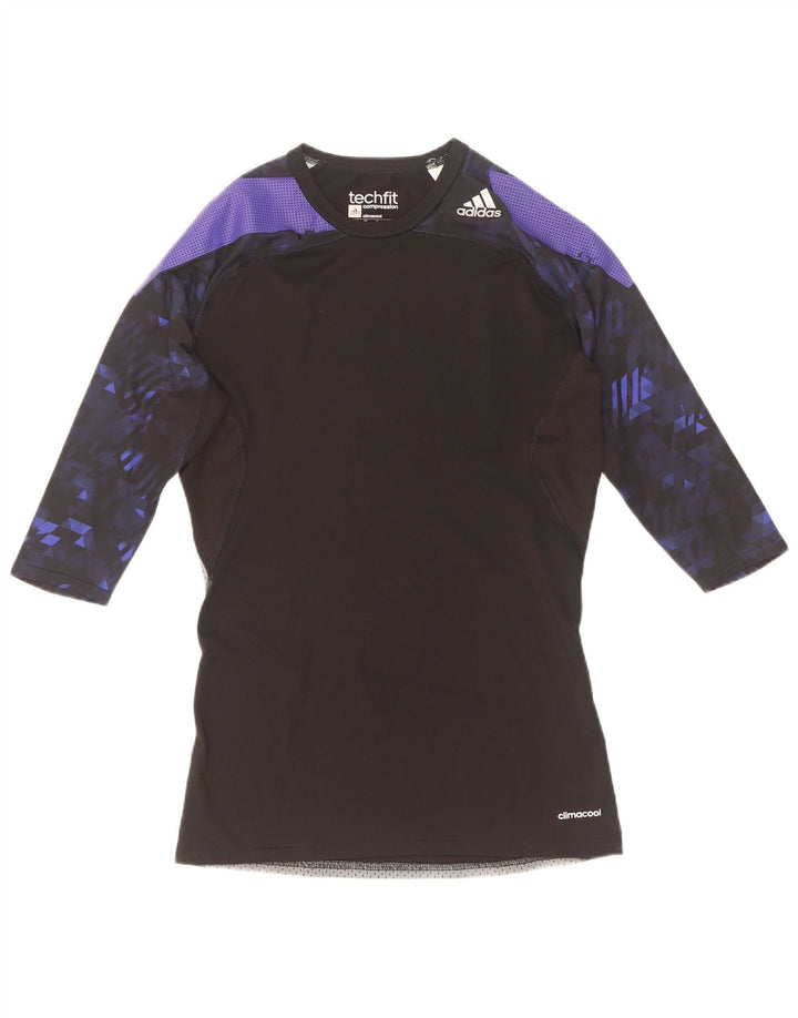 Adidas Herre Climacool Top 3/4 ærmer, stor sort farveblok