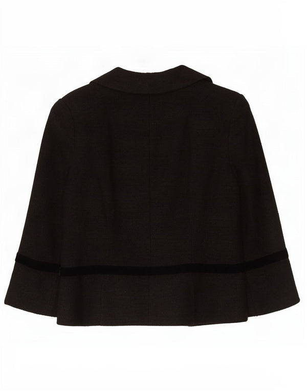 Whistles Dame 3/4 ærmet blazerjakke UK 12 Medium Black Polyacrylic