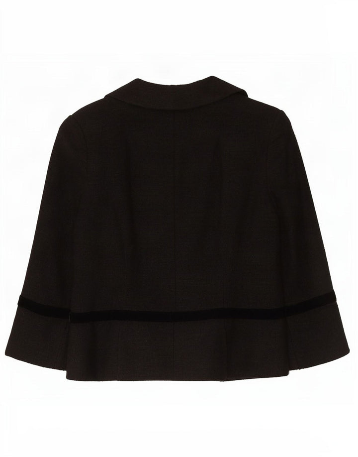 Whistles Dame 3/4 ærmet blazerjakke UK 12 Medium Black Polyacrylic