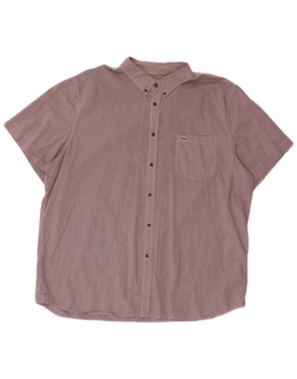 Lacoste Herre Kortærmet Regular Fit skjorte 2XL Rød Gingham Bomuld