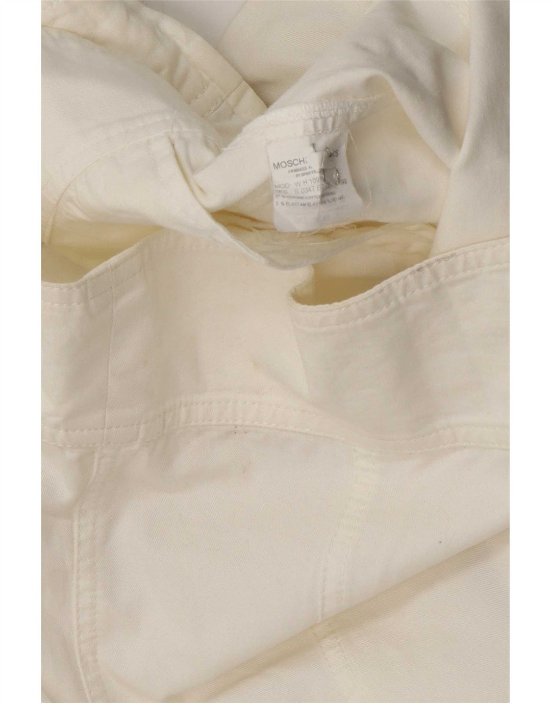 Moschino Womens Bomber Jacket UK 12 Medium Off White Bomuld