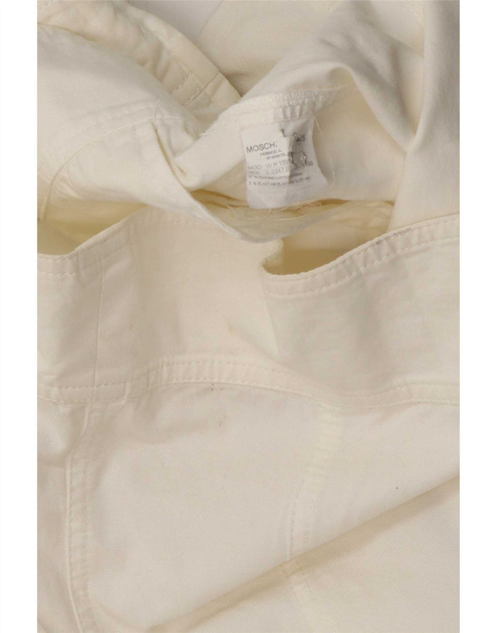 Moschino Womens Bomber Jacket UK 12 Medium Off White Bomuld