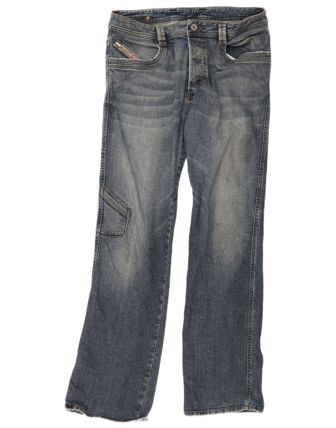 Diesel Herre Cargo Bootcut Jeans W33 L33 Blå