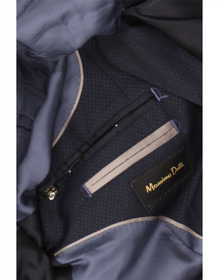 MASSIMO DUTTI Mens 2 Button Blazer Jacket EU 48 Medium Navy Blue Wool Vintage Massimo Dutti and Second-Hand Massimo Dutti from Messina Hembry 