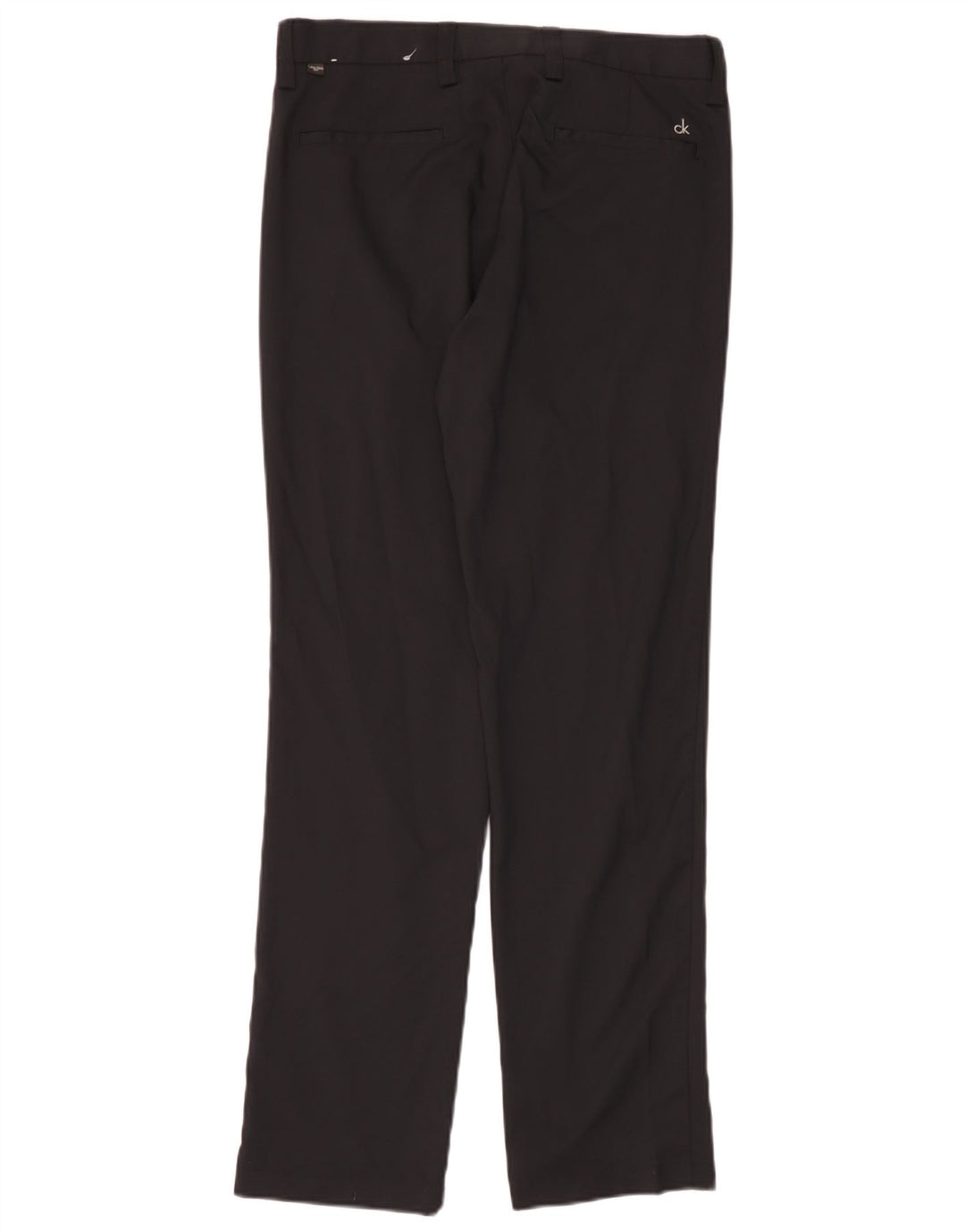 Calvin Klein Lige Chinobukser til mænd str. 32 W32 L31 Sort polyester