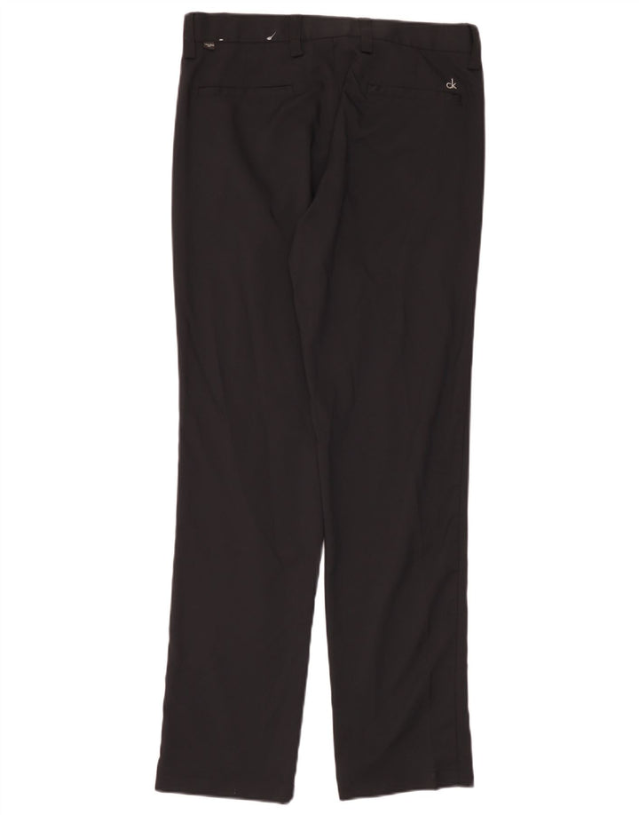 Calvin Klein Lige Chinobukser til mænd str. 32 W32 L31 Sort polyester